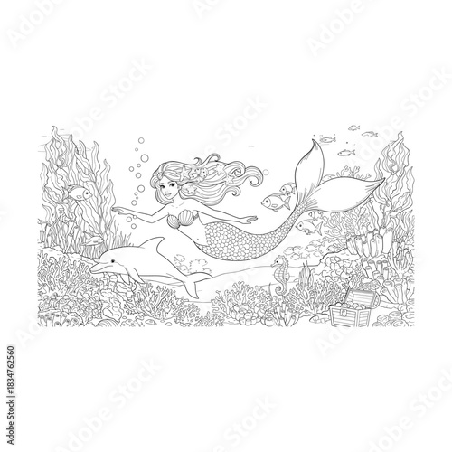 Abstract black and white doodle art forming a chaotic yet cohesive landscape scene