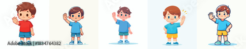 vector little boy hand gesture stop