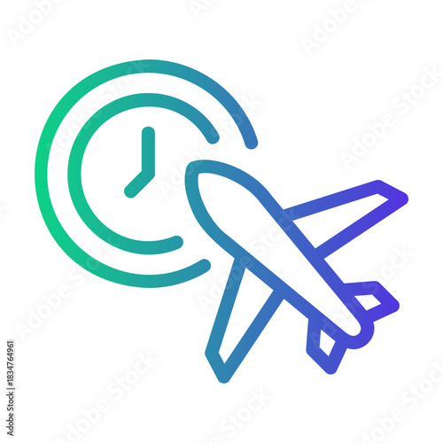 flight time Line Gradient Icon
