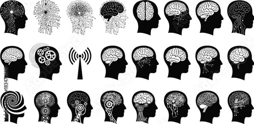 Cardiovascular, Digestive, and Skeletal Structure Illustrations Set for Medical Education and Biological Science Content