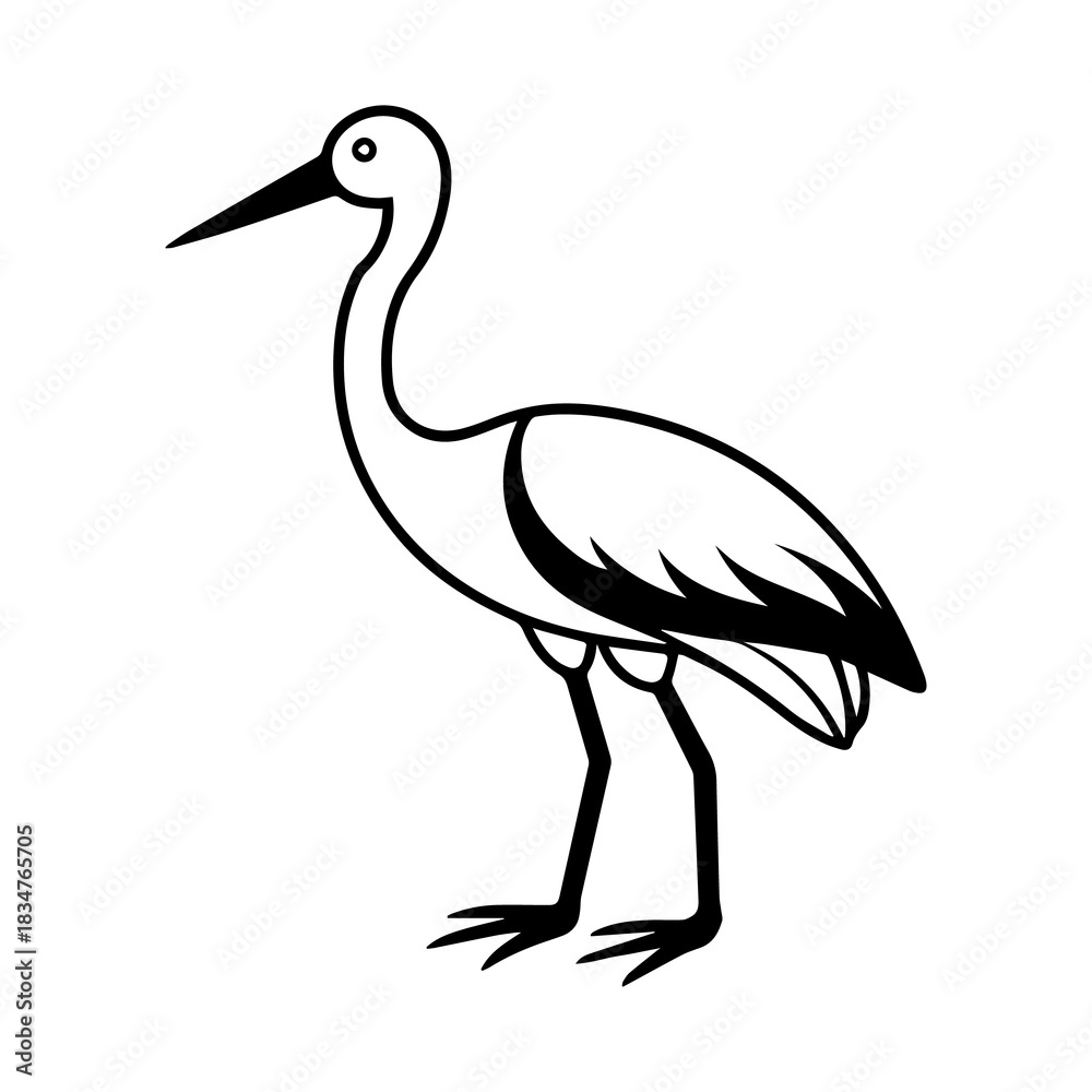 Fototapeta premium Swan Outline Vector