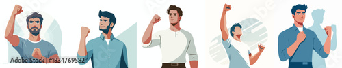 vector of a man clenching his fists up