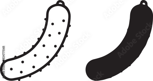 Fresh green cucumber illustration with vibrant colors and clean lines