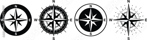 Ribbon rosette award seal icons, a vector set of black silhouette guarantee and certificate stamps with ribbons, representing achievement, quality, and winning prizes