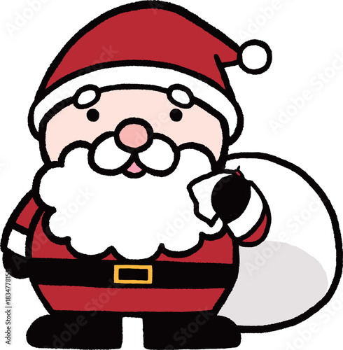 大きな袋を持ったサンタクロースのイラスト
