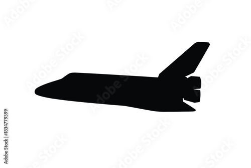 Airplane silhouette icon for travel and transportation, black vector symbol