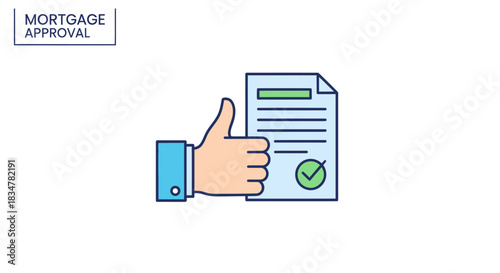 Mortgage Approval Document with Thumbs Up Gesture.