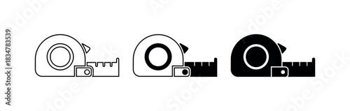Tape Measure Icon, Measuring Tool Vector for Construction, Carpentry, DIY and Home Improvement