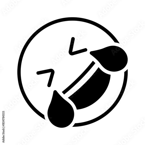 Vector solid black icon for Rolling floor laughing