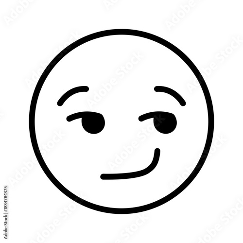 Vector solid black icon for Smirking face