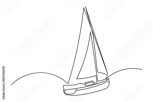  Water transportation icon simple outline single line art illustration