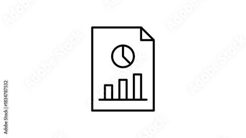 A file icon featuring a bar chart and a pie chart, representing data visualization elements.