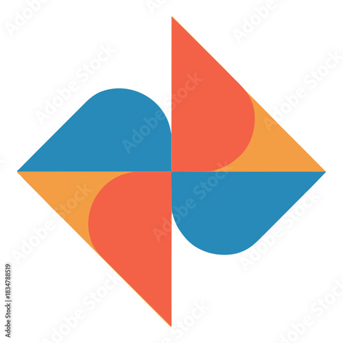 Abstract Pinwheel Geometric Shape