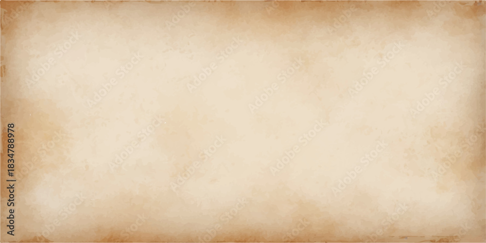 Obraz premium Old vintage parchment paper texture background with a brown stained grunge sheet