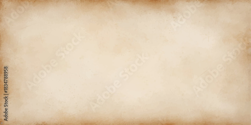 Aged brown paper texture background with vintage grunge parchment and blank stained sheet design