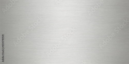 A brushed stainless steel metal texture with a shiny, metallic silver surface and subtle reflection is a common design material for a blank backdrop