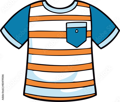 Striped T Shirt Vector Illustration
