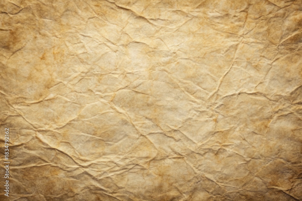 Fototapeta premium Textured Crumpled Aged Paper Background, Showing the Effects of Time and Wear