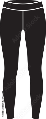 Black Women's Leggings Vector Silhouette - Activewear Apparel

High-Waist Yoga Pants Illustration - Fitness and Workout Gear

Minimalist Skinny Pants or Tights Icon