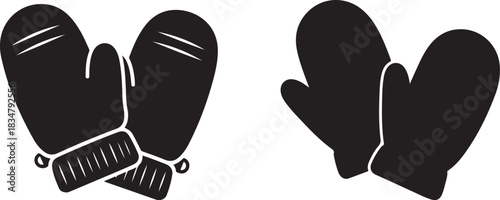 vector illustration of a pair of glasses Mittens winter hand accessories icon

Mittens pair warm clothing silhouette

Mittens knitted wool gloves vector