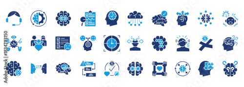 neurodiversity icon sheet glyph blue