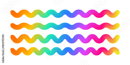 Abstract color zigzag lines pattern featuring continuous gradient wave shapes with three dimensional swirls and curves for futuristic posters interfaces headers and creative digital branding concepts