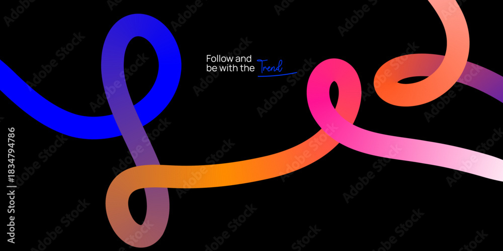 Fototapeta premium Playful colorful gradient squiggle lines arranged on a clean light background for cheerful abstract decorative modern design compositions