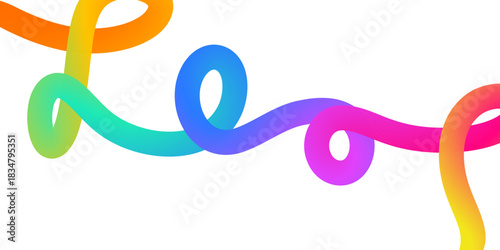 Fluid gradient wave shapes forming rainbow ribbon patterns with smooth flowing geometric lines ideal for vibrant abstract modern graphic design themes