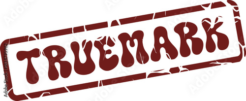 Authentic TRUEMARK vintage style stamp impression signifies quality assurance and genuine product recognition