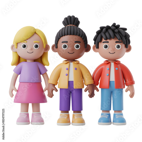 Diverse Children Standing Together Smiling