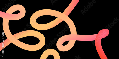 Bright colorful wavy ribbon elements showcasing gradient rainbow motion lines ideal for creative decorative abstract designs and modern illustration compositions