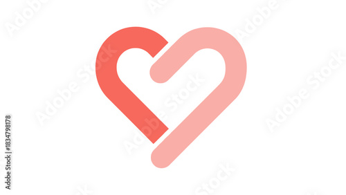 Minimalist Heart-Shaped Design Combining Two Intertwined Symbols for Love and Connection