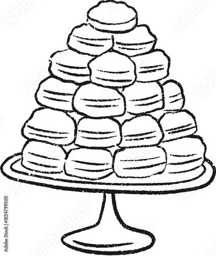 Sketch Christmas Eclair Dessert Tower