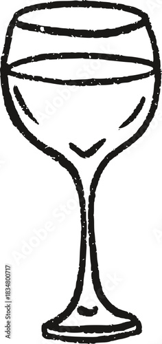 Sketch Christmas Wine Glass