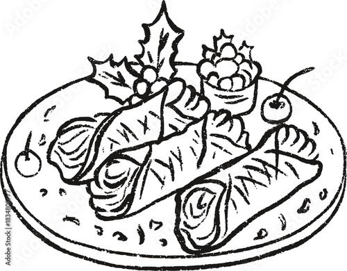 Sketch Christmas Cannoli Pastry Tubes