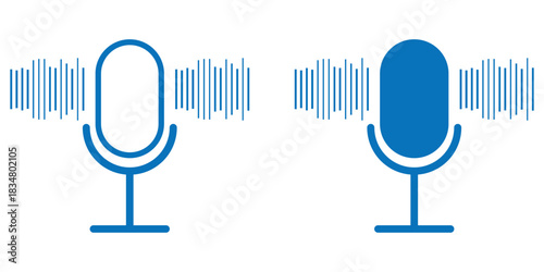 Different microphone icon collection. Microphone icon shape, microphone circular icon, microphone square icon. eps 10