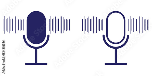 Different microphone icon collection. Microphone icon shape, microphone circular icon, microphone square icon. eps 10