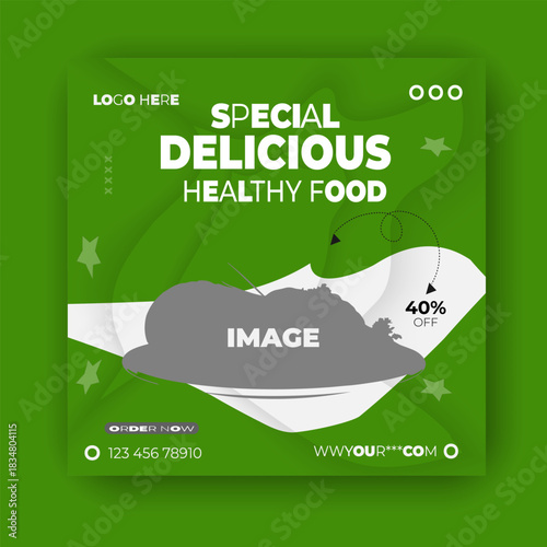 Special Delicious Food Social Media Design Template.