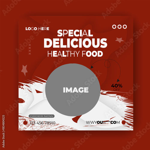 Special Delicious Food Social Media Design Template.