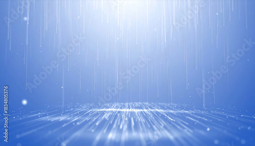 Serene abstract blue background with digital light and futuristic motion. This ethereal technology concept with glowing particles perfect backdrop