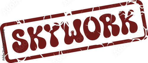 SkyWork official rubber stamp impression with a distinct distressed texture for business applications
