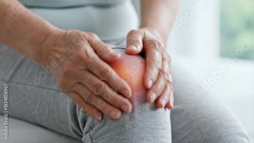 Senior Person Experiencing Intense Knee Pain and Joint Discomfort.