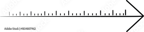 Hand drawn arrow for scale measurement concept