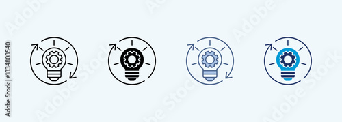 lean processes Icon Set Multiple Style Collection