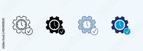 time management Icon Set Multiple Style Collection