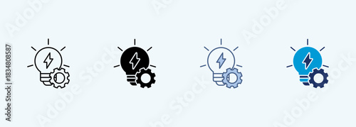 energy efficiency Icon Set Multiple Style Collection