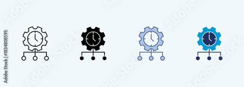 workflow efficiency Icon Set Multiple Style Collection