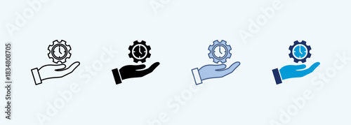 time saving technique Icon Set Multiple Style Collection