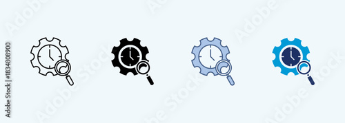 time tracking Icon Set Multiple Style Collection
