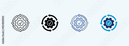 workflow automation Icon Set Multiple Style Collection